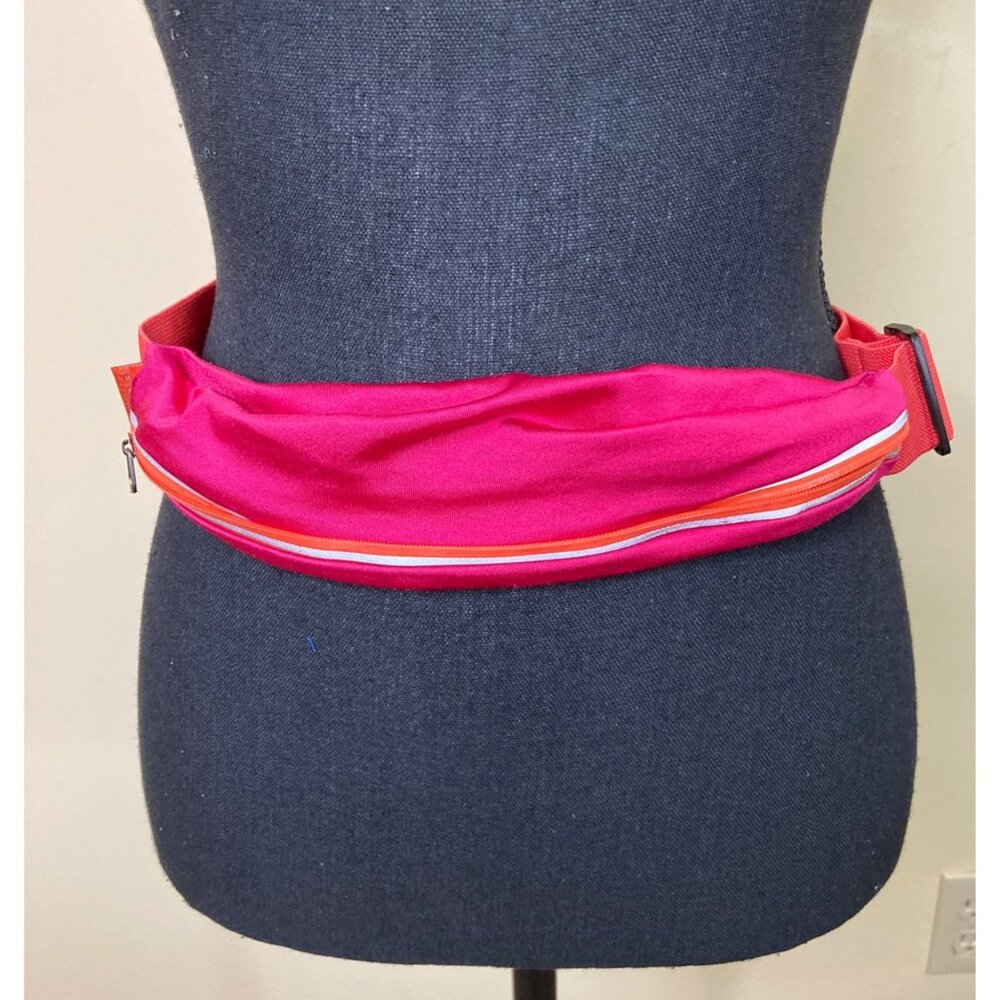 Fitkicks Fitzip Fanny Pack Waist Bag Orange Red Reflective Active Running